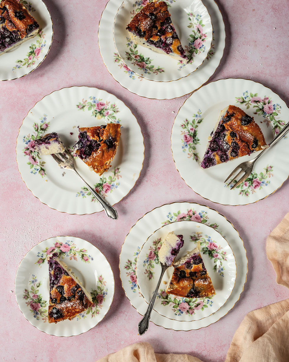 Ricottakuchen mit Heidelbeeren